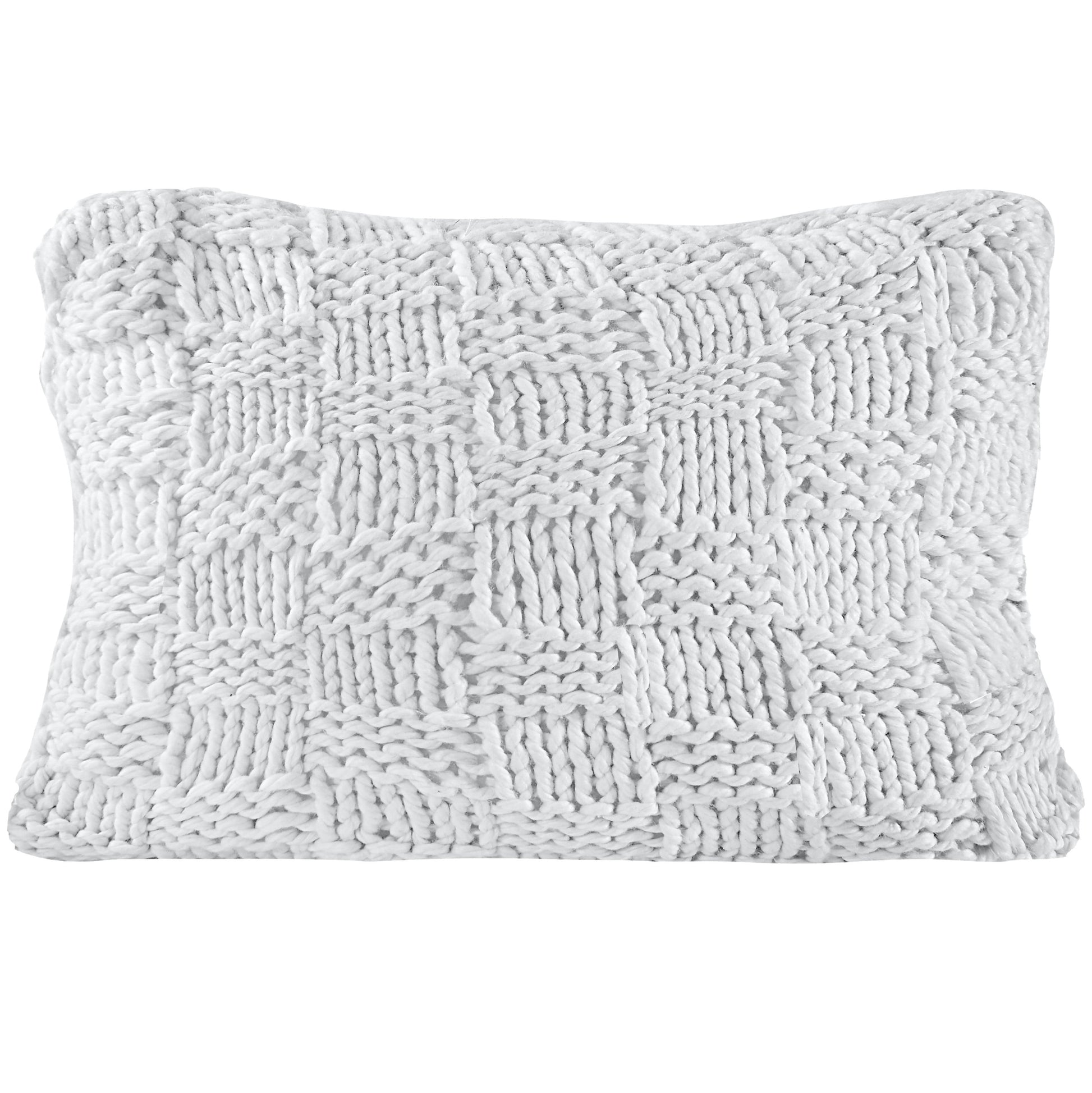 Textured gray pillow on a white background