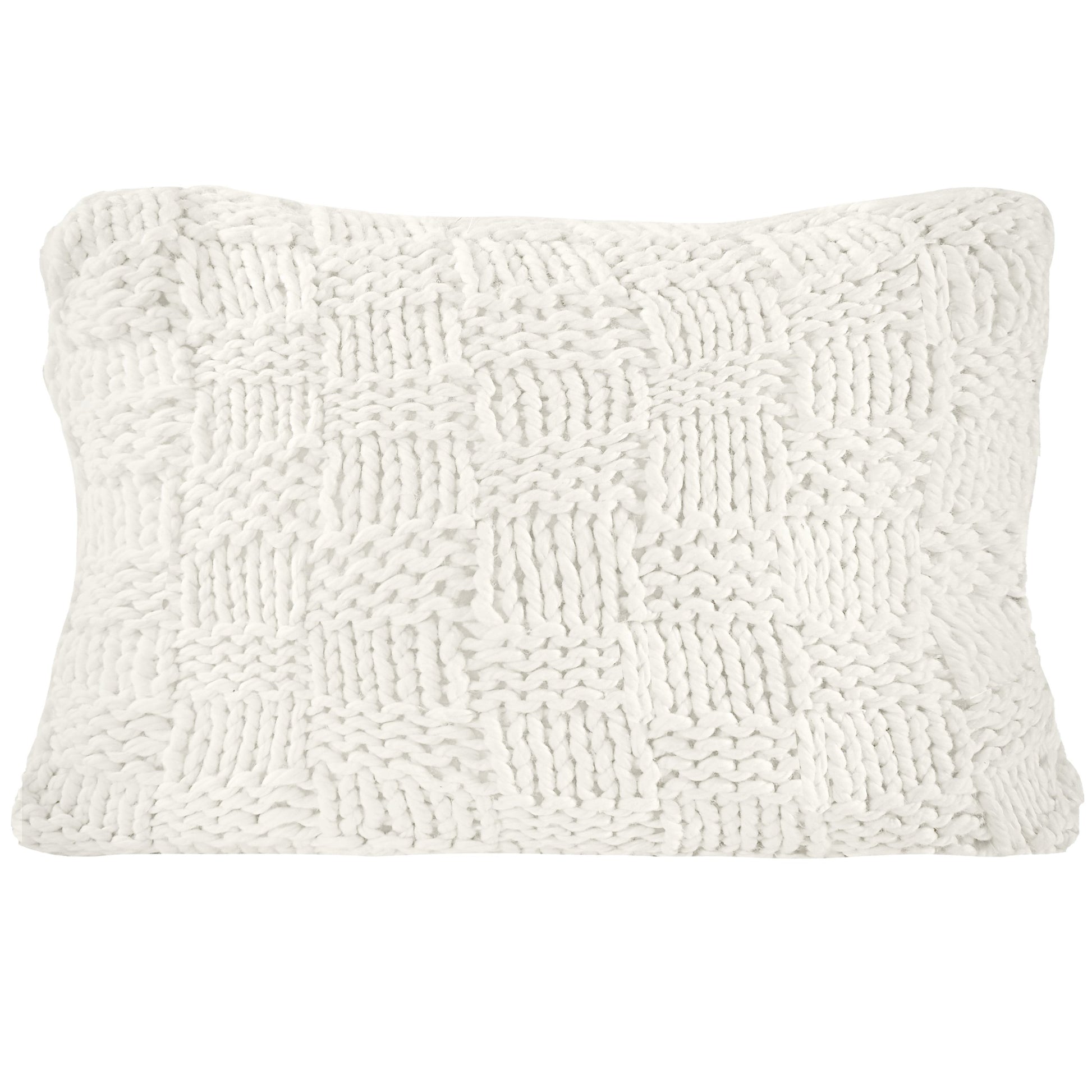 Textured white pillow on a white background