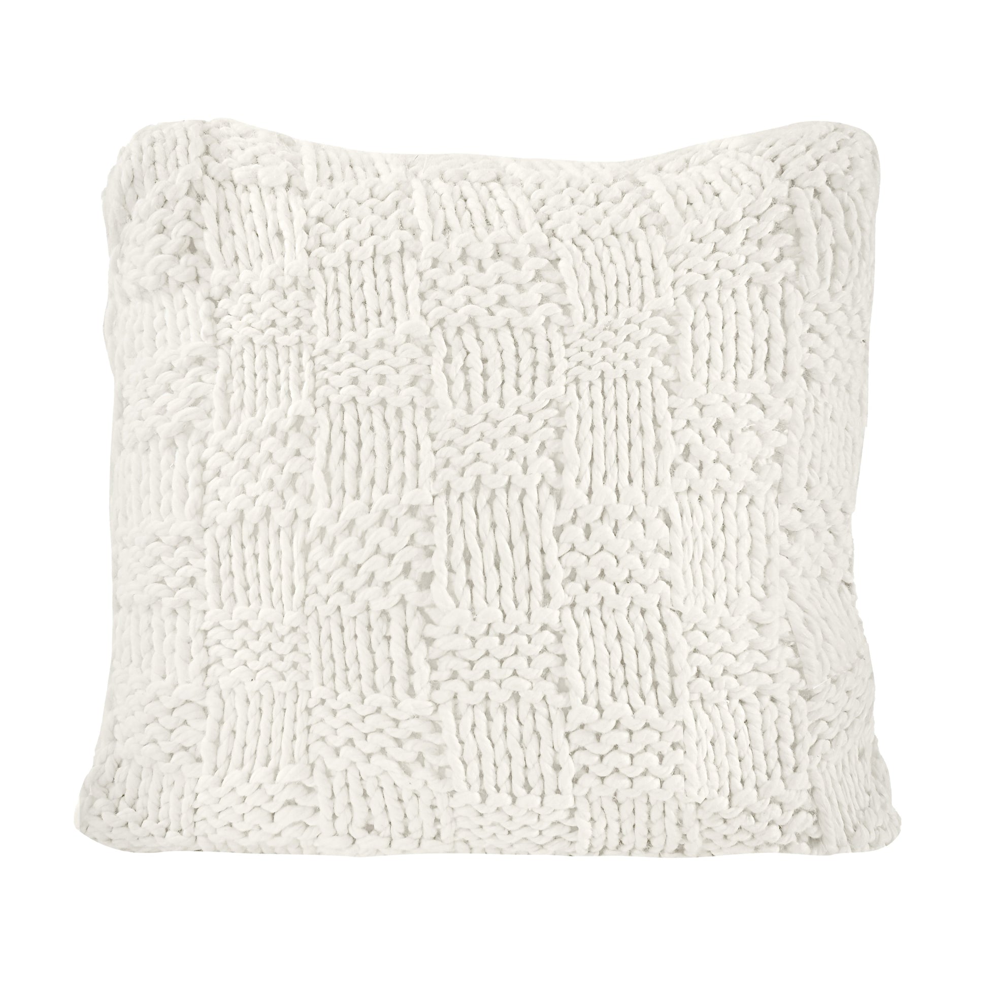 Textured white pillow on a white background