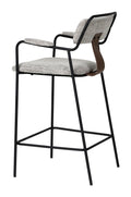 Rear angle view of the Couva Counter Stool Gray Tweed.