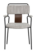Straight-on front view of the Couva Dining Chair Gray Tweed