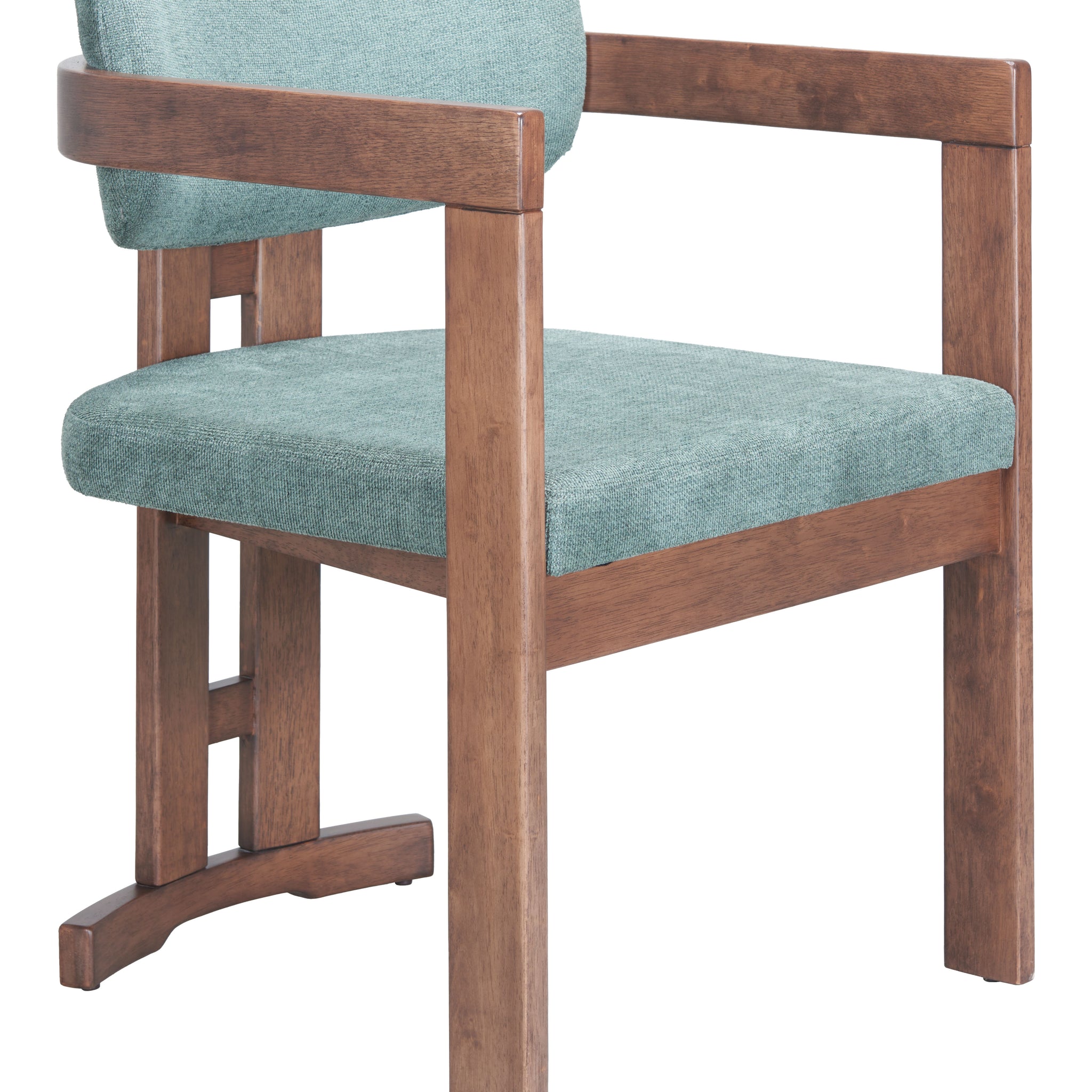 Poly Dining Chair Moss Gray & Walnut
