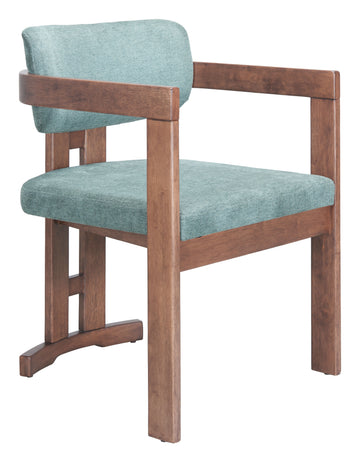 Poly Dining Chair Moss Gray & Walnut