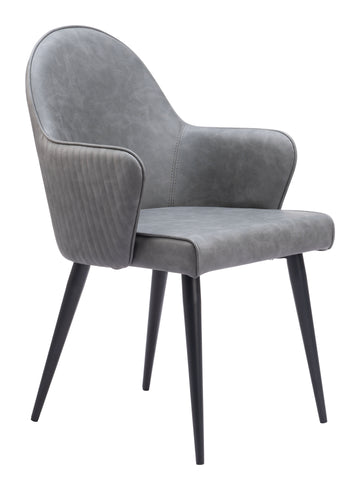 soft gray solid wood accent chair styled in a modern modern living room