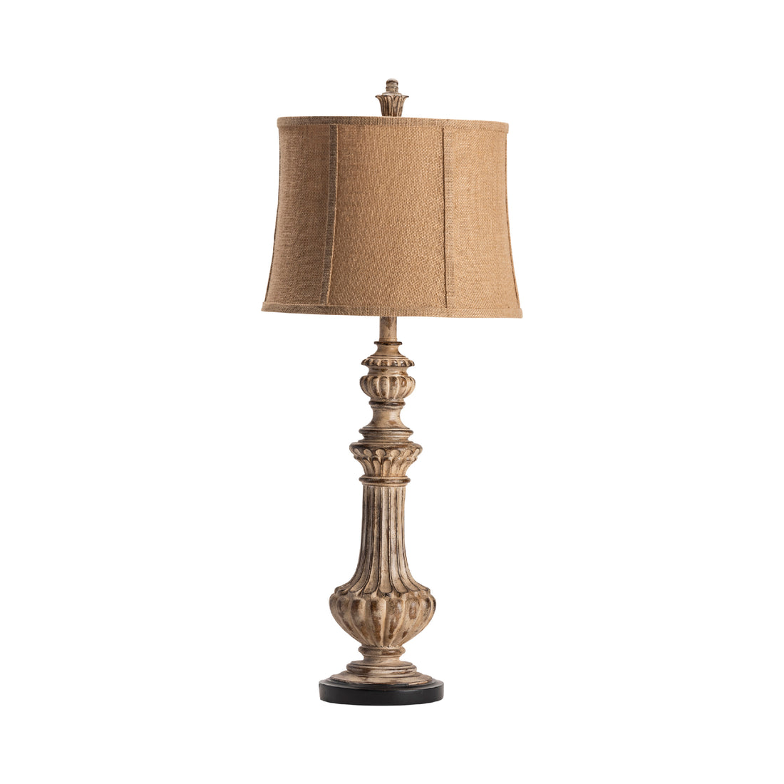 white brushed table lamp in a elegant modern bedroom setting