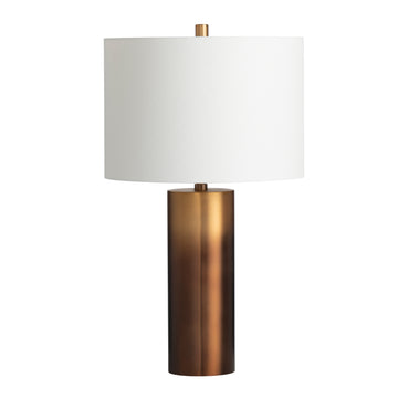 natural velvet table lamp in a minimalist dining room setting