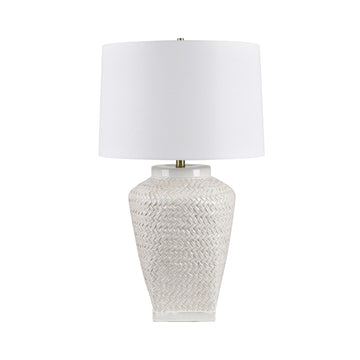 charcoal textured table lamp in a refined master bedroom setting