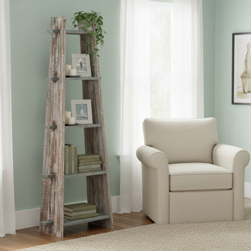 ivory cotton wall shelf in a farmhouse contemporary bedroom setting