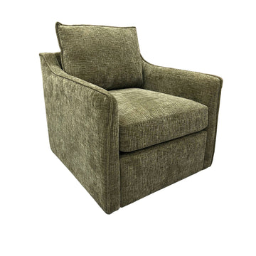 Upholstered Accent Arm Chair styled for a transitional living room space.