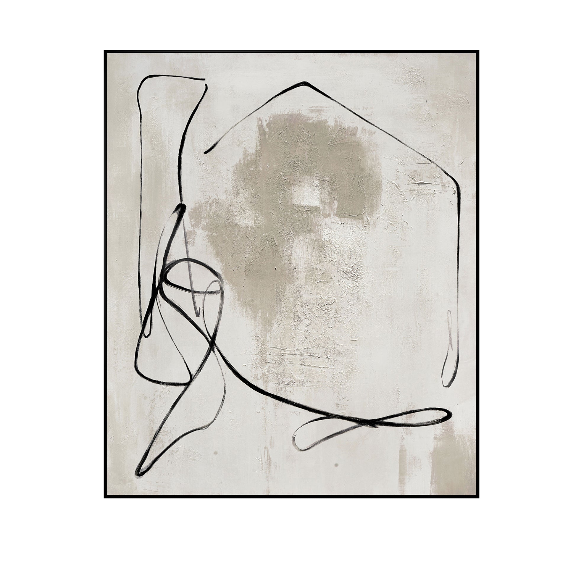 Waldorf 1 contemporary canvas artwork displayed in a cozy home office setting
