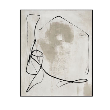 Waldorf 1 contemporary canvas artwork displayed in a cozy home office setting
