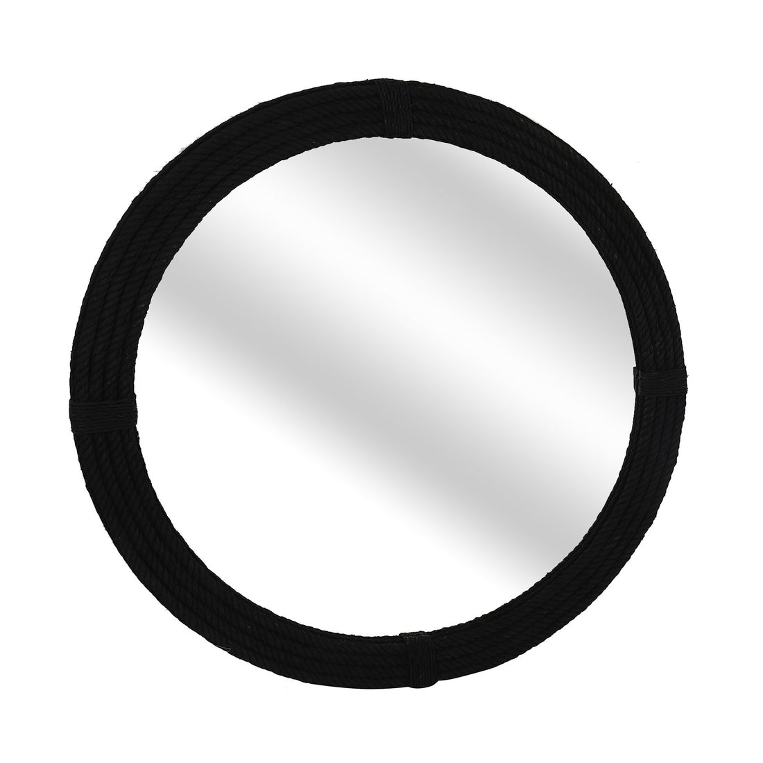 Black Rope Framed Mirror styled for a transitional entryway space.