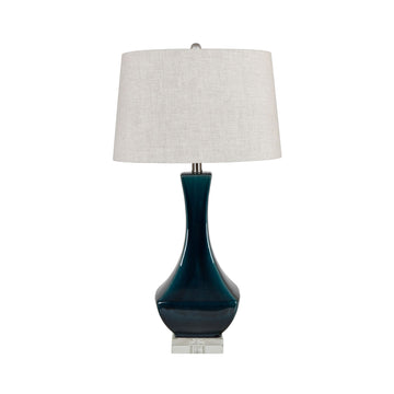 ivory cotton table lamp in a elegant modern bedroom setting