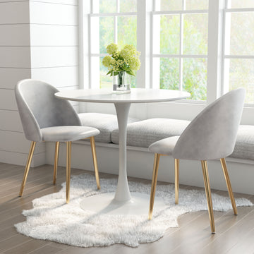 neutral-toned linen accent table in a transitional living room setting