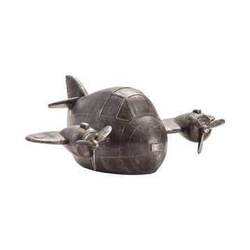 Airplane Statue contemporary wall art displayed in a transitional living space