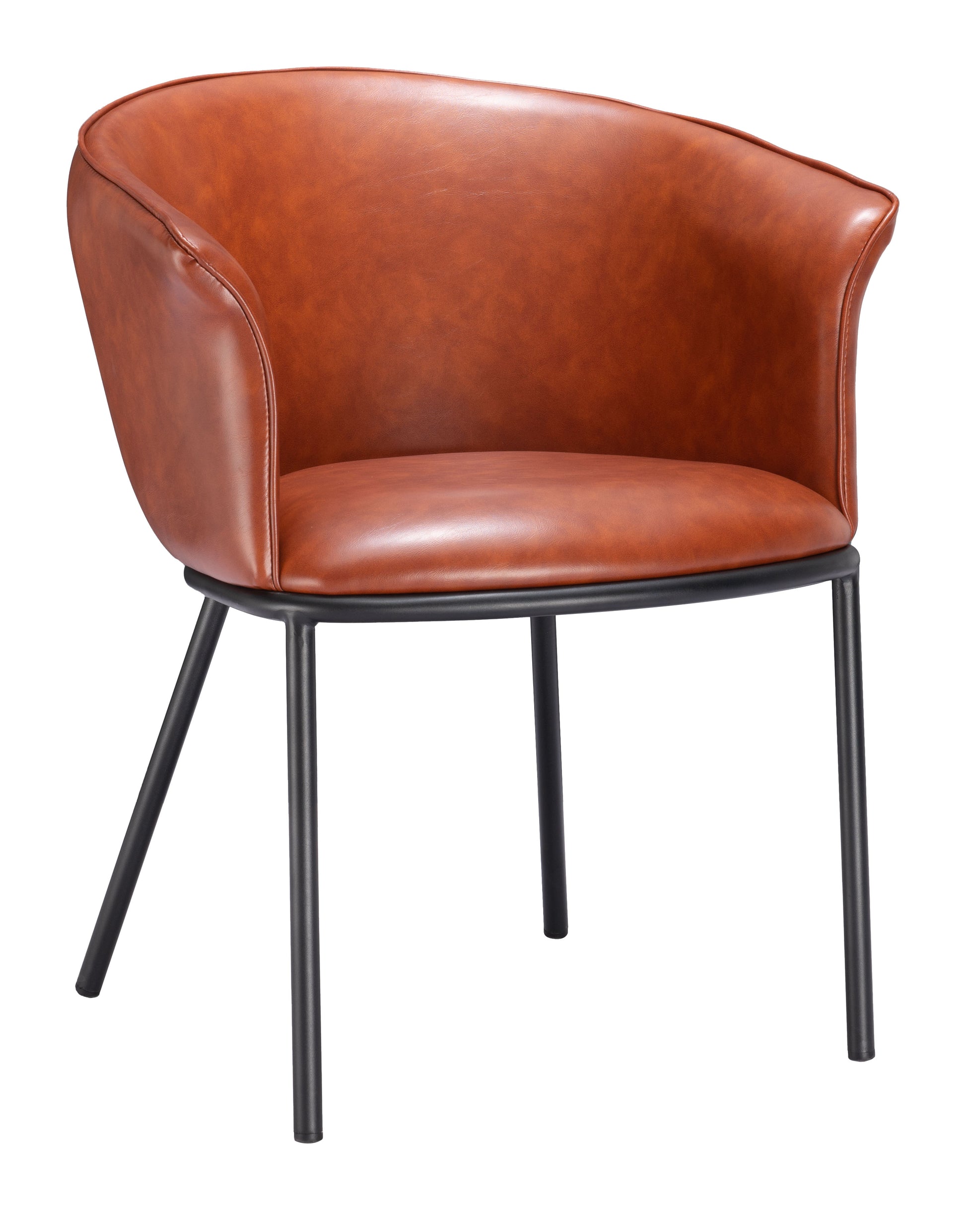 warm-toned brushed metal accent chair styled in a mid-century minimalist entryway