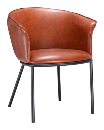 warm-toned brushed metal accent chair styled in a mid-century minimalist entryway
