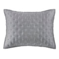 Gray quilted pillow on a white background