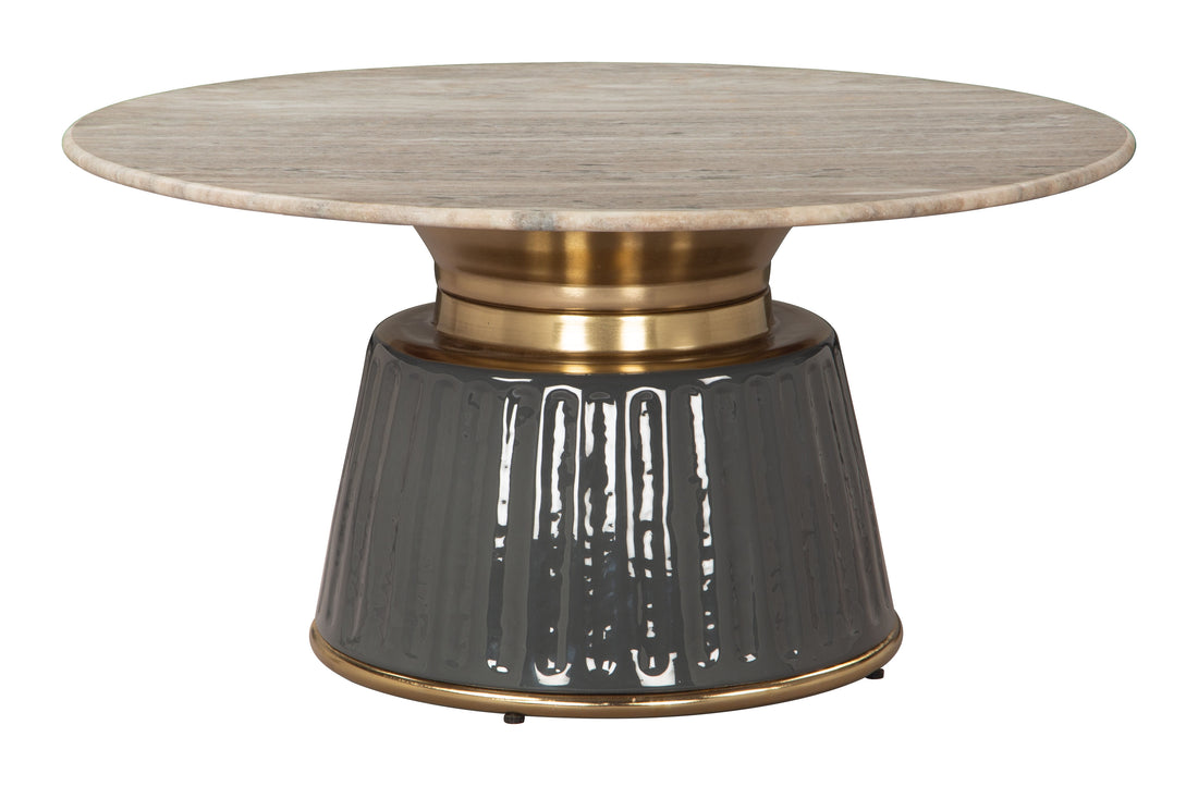 matte black linen coffee table styled in a minimalist elegant dining room