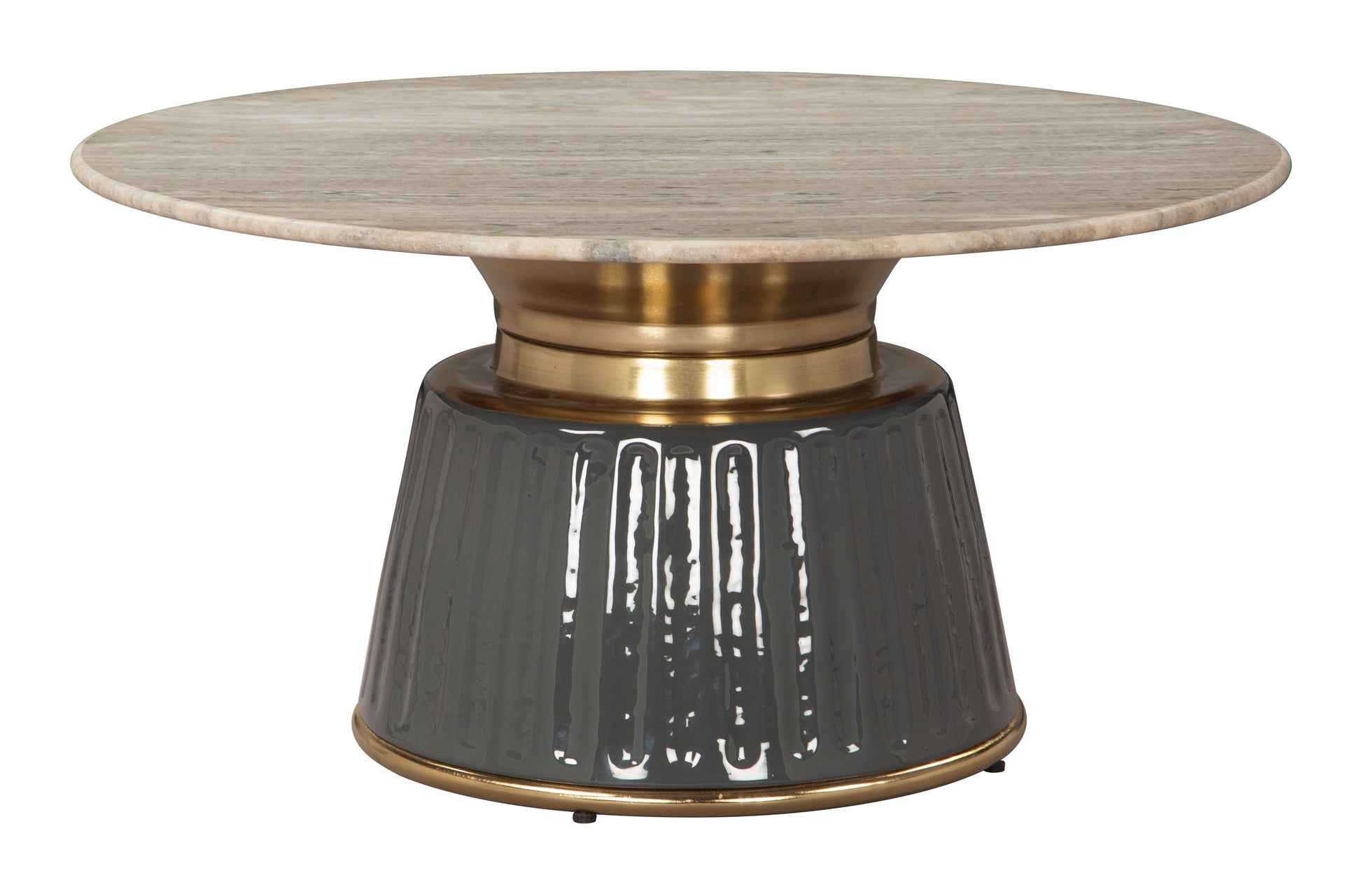 matte black linen coffee table styled in a minimalist elegant dining room