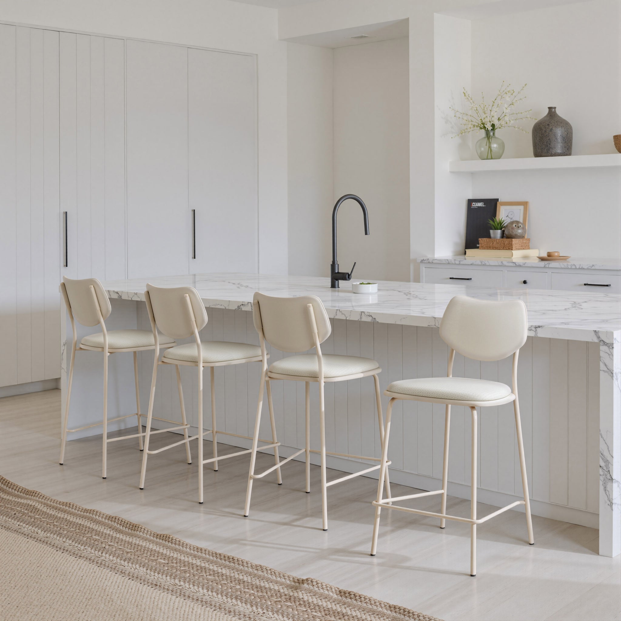 Zeal Counter Stool (Set of 4) Light Gray