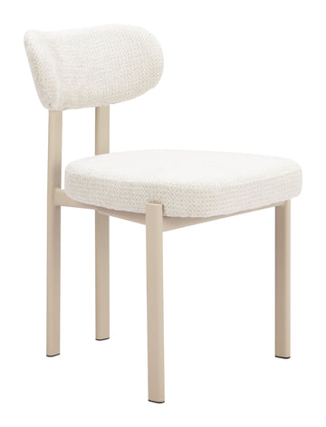 ivory solid wood accent chair styled in a modern modern living room