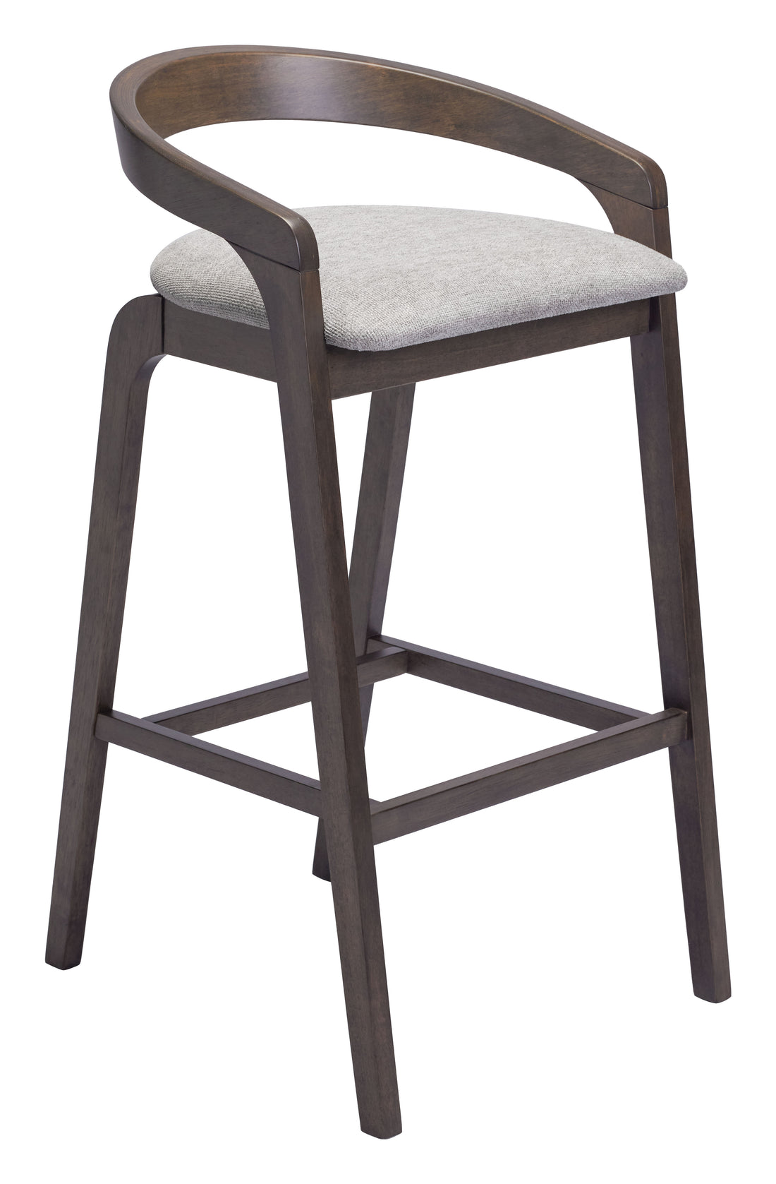 neutral linen stool styled in a minimalist elegant dining room