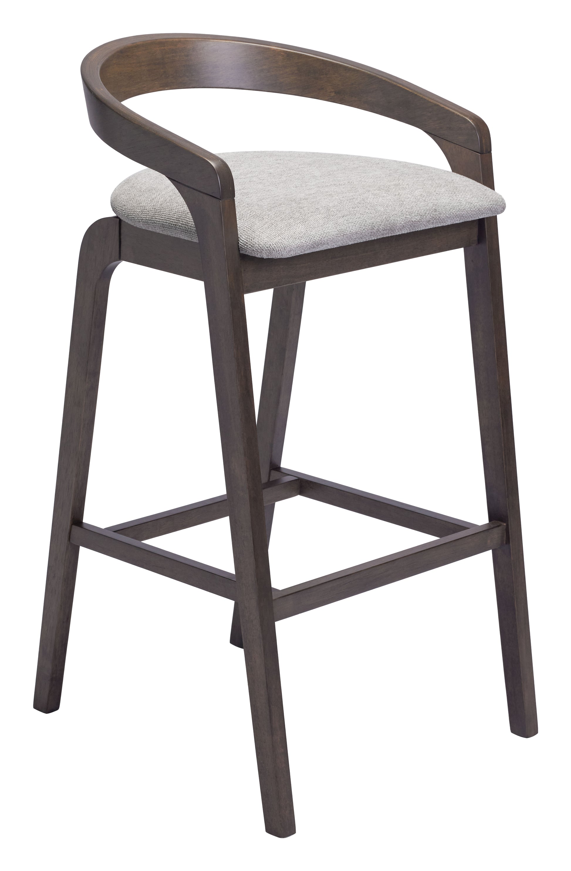 neutral linen stool styled in a minimalist elegant dining room