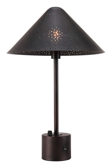 oak marble lamp styled in a transitional serene master suite