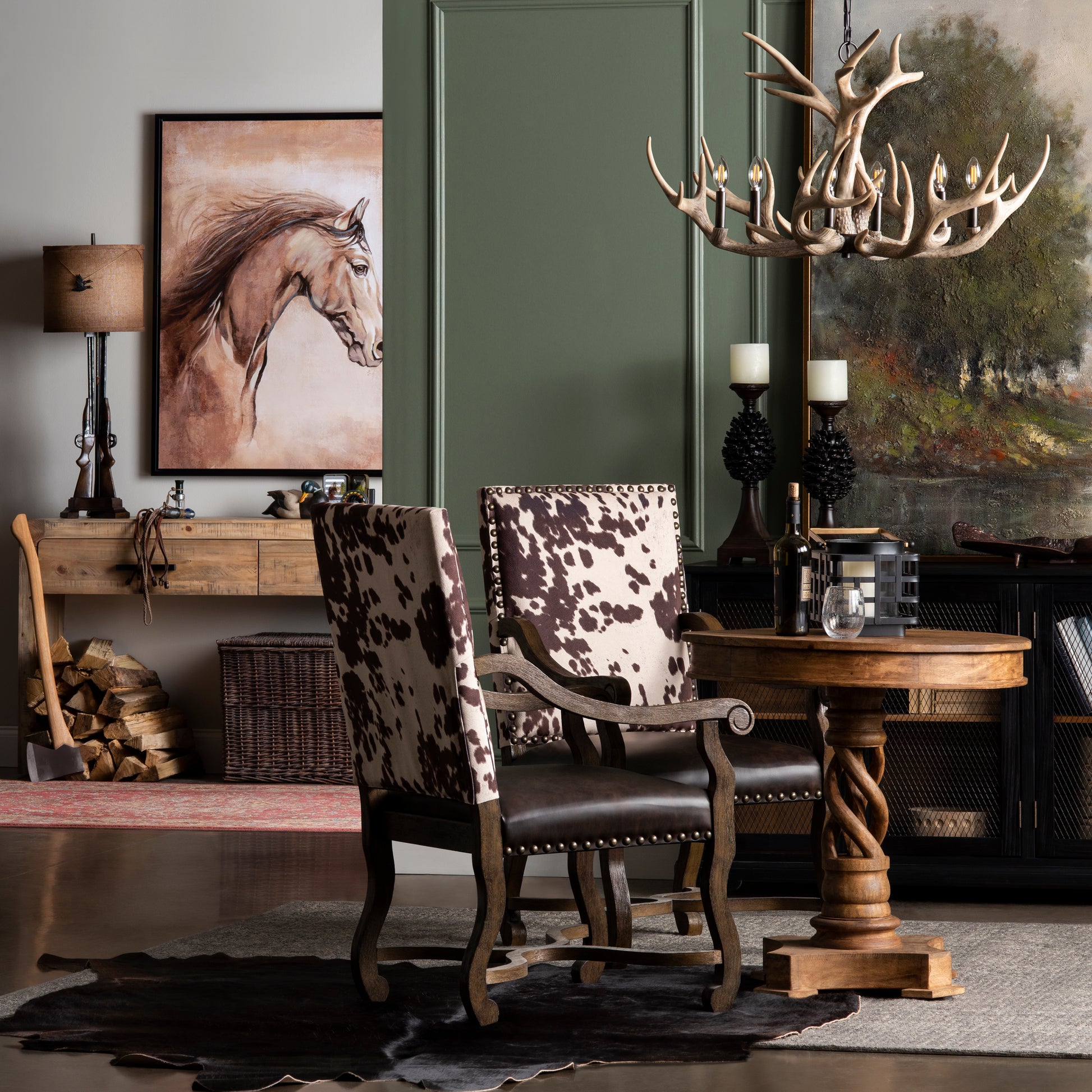 earth-toned fabric accent chair in a elegant modern bedroom setting