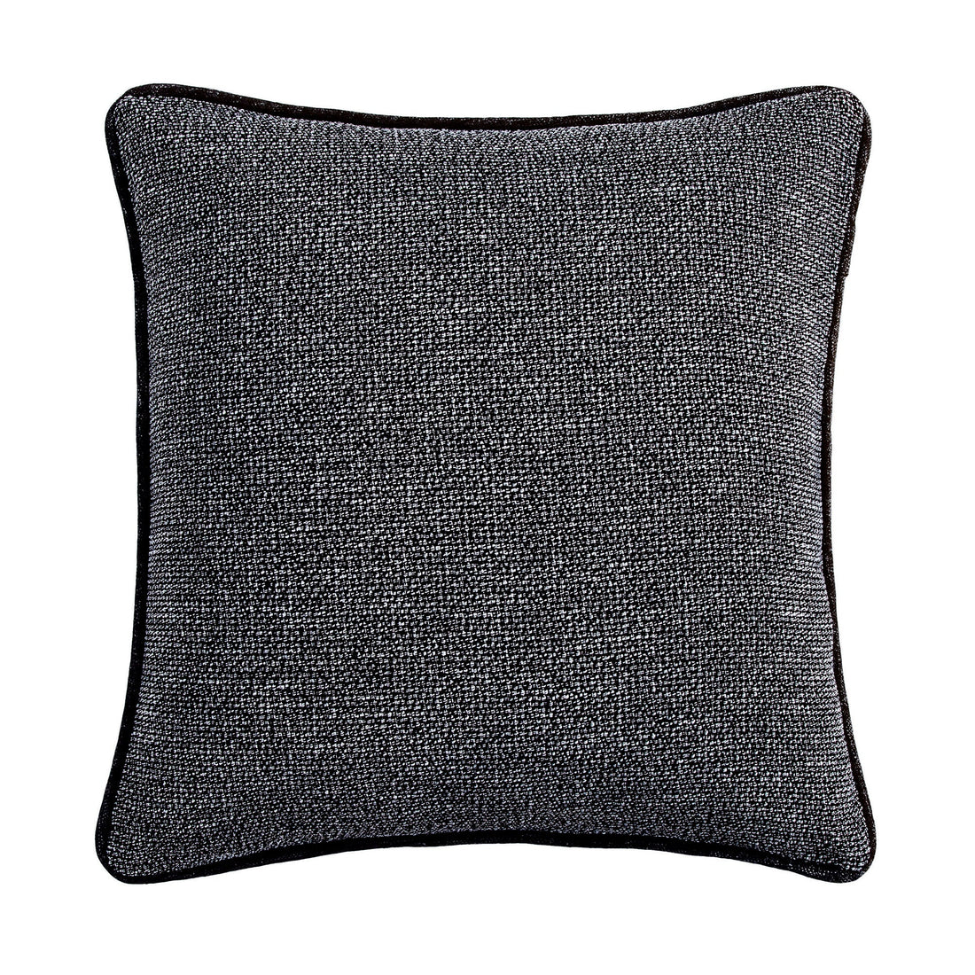 cream brushed metal pillow sham styled in a mid-century minimalist entryway