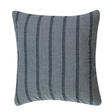 walnut linen pillow sham styled in a coastal elegant dining room