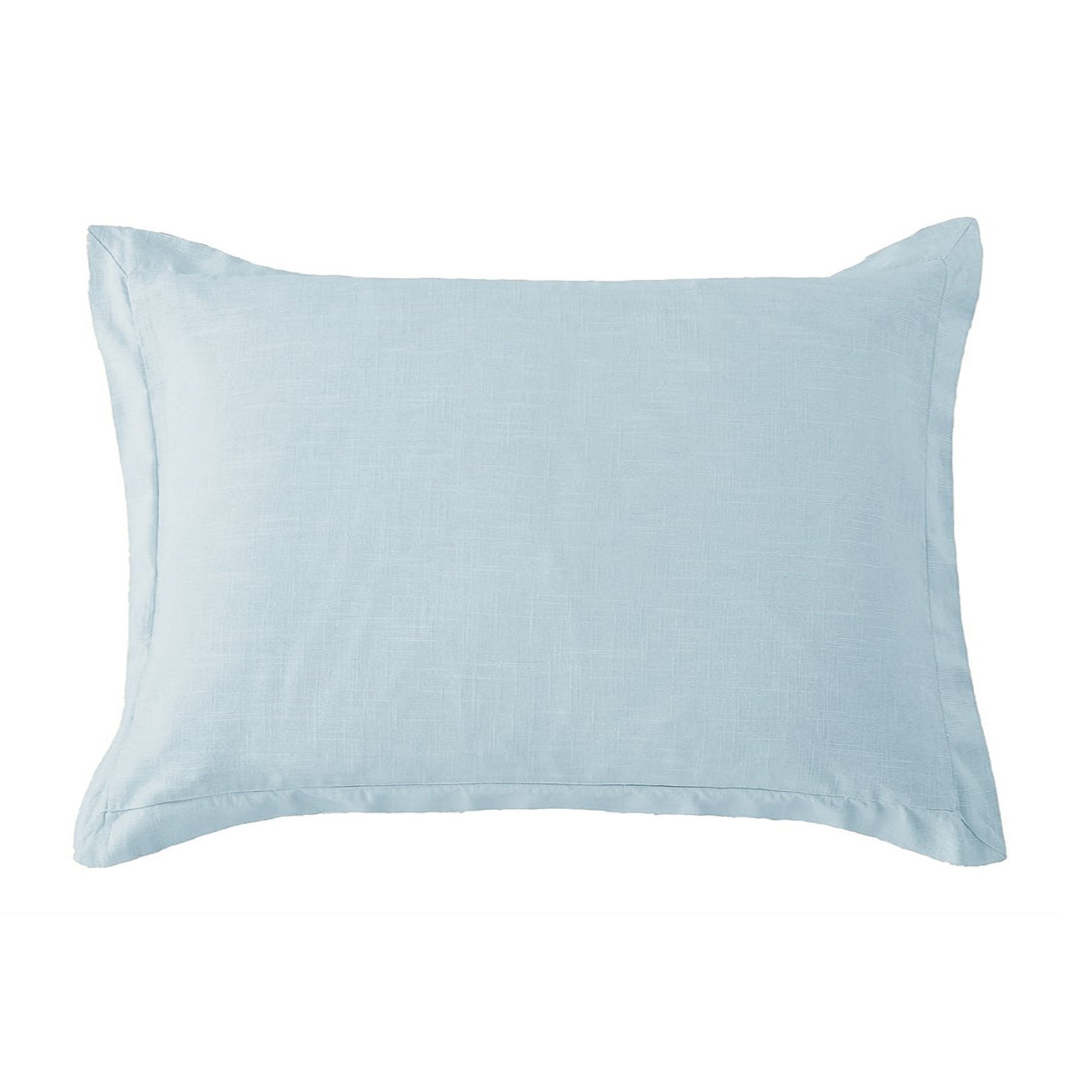 Light blue pillow on a white background