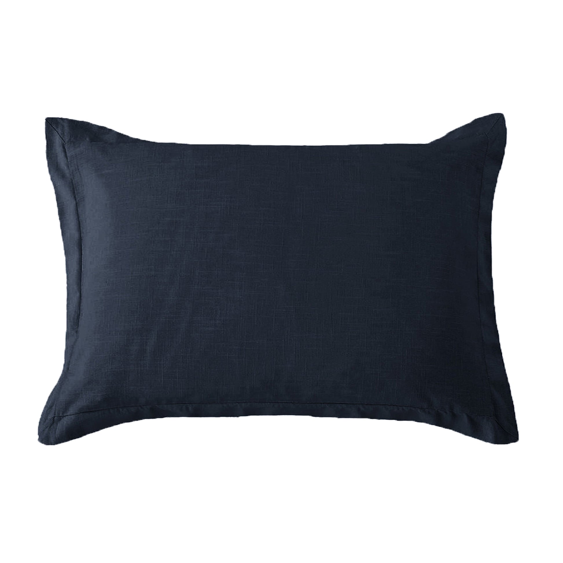 Navy blue pillow on a white background
