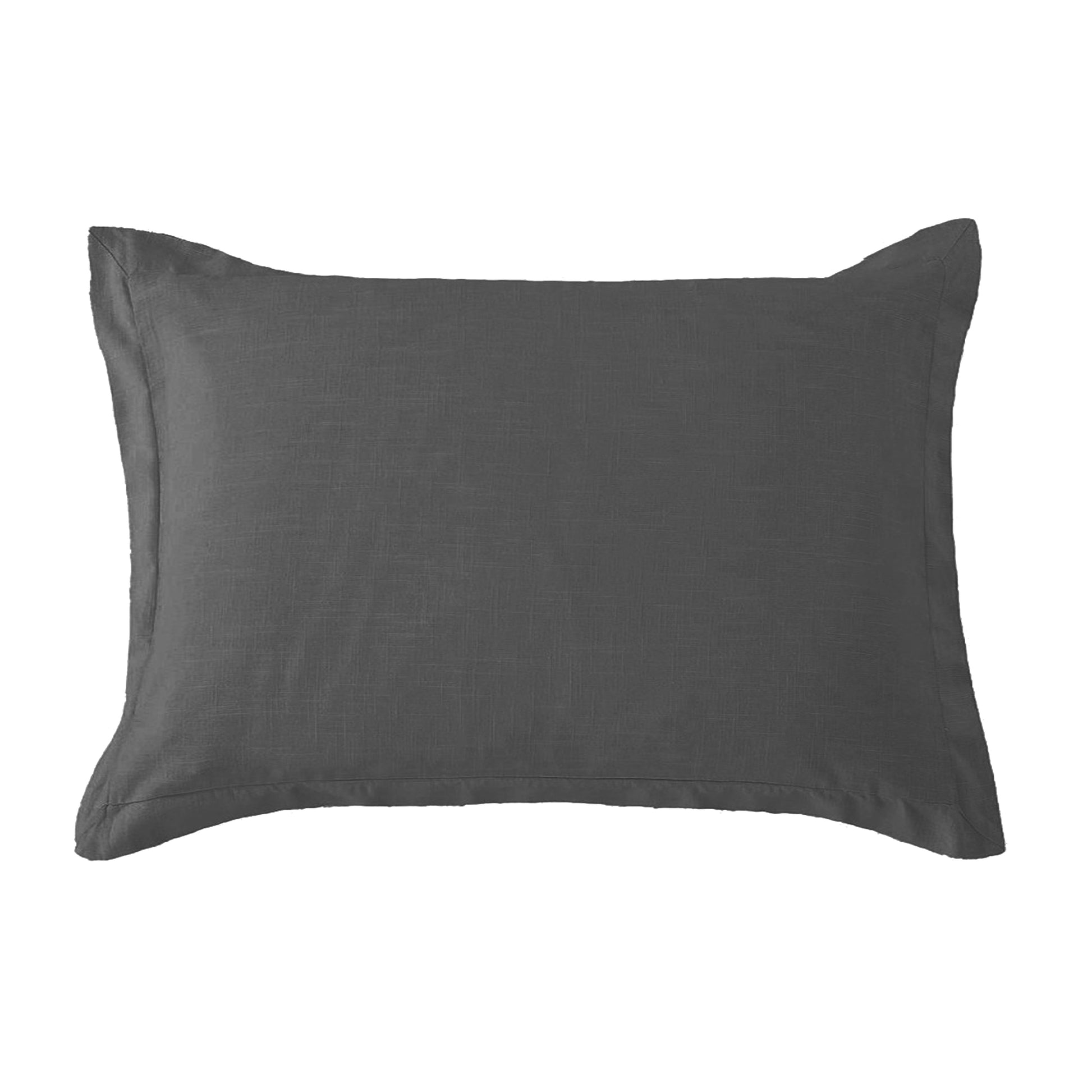 Dark gray pillow on a white background