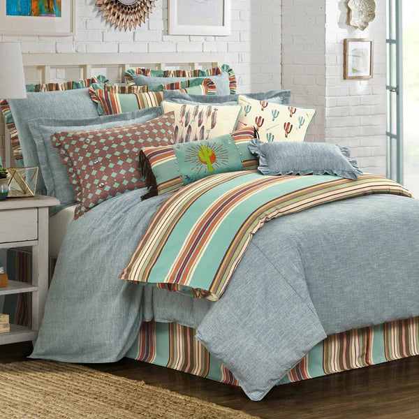 ivory solid wood comforter set styled in a farmhouse chic modern living room