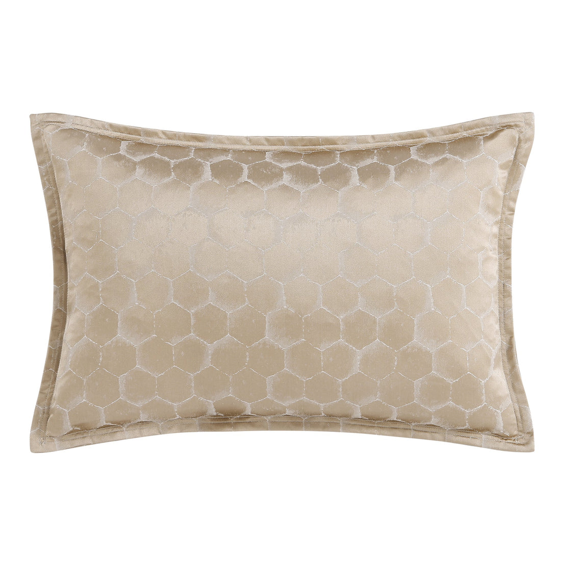 cream woven decorative pillow in a classic contemporary bedroom setting