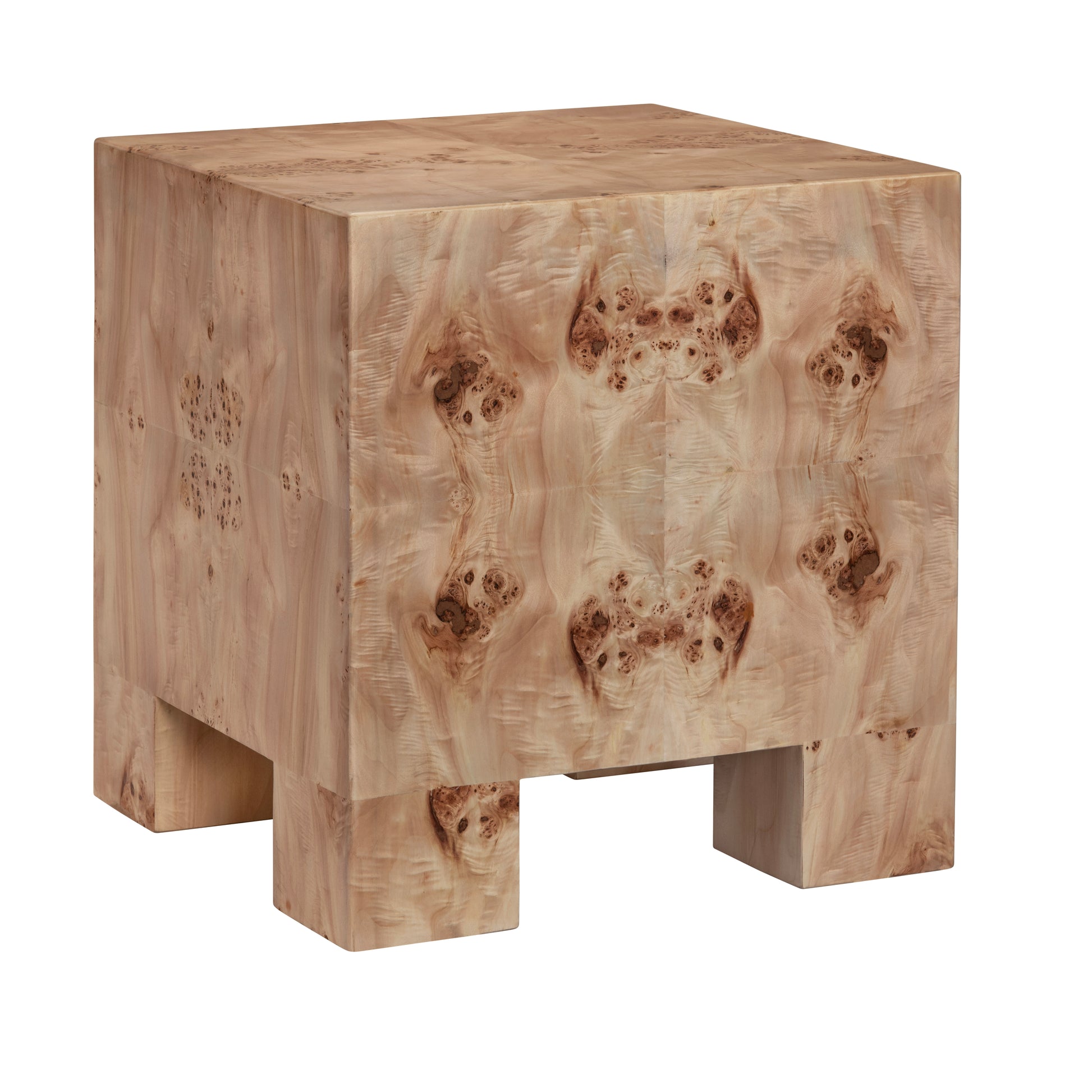 warm-toned soft accent table in a elegant modern bedroom setting