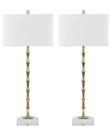 natural velvet table lamp in a transitional living room setting