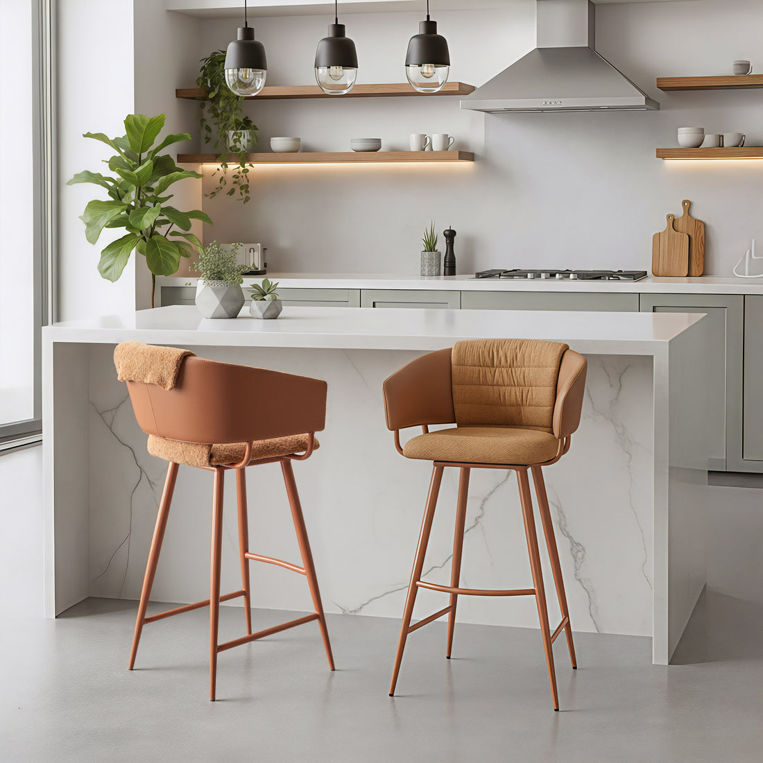 warm-toned soft home dŽcor piece in a minimalist dining room setting