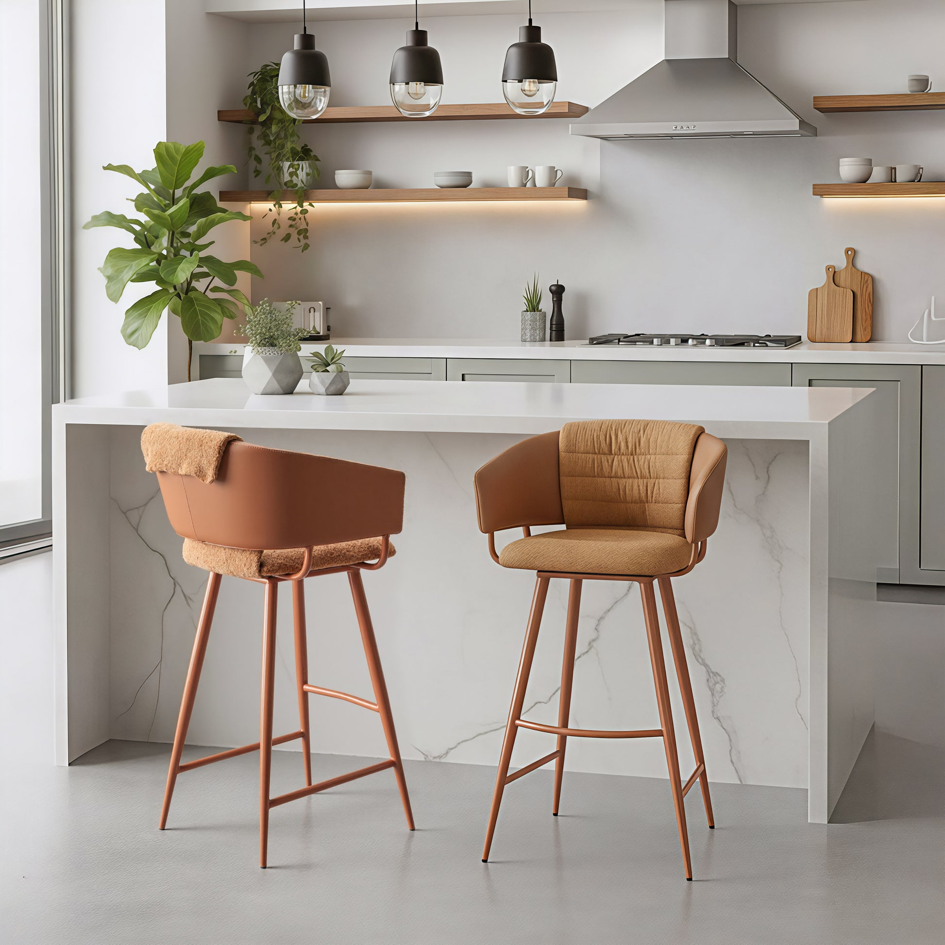 warm-toned soft home dŽcor piece in a minimalist dining room setting