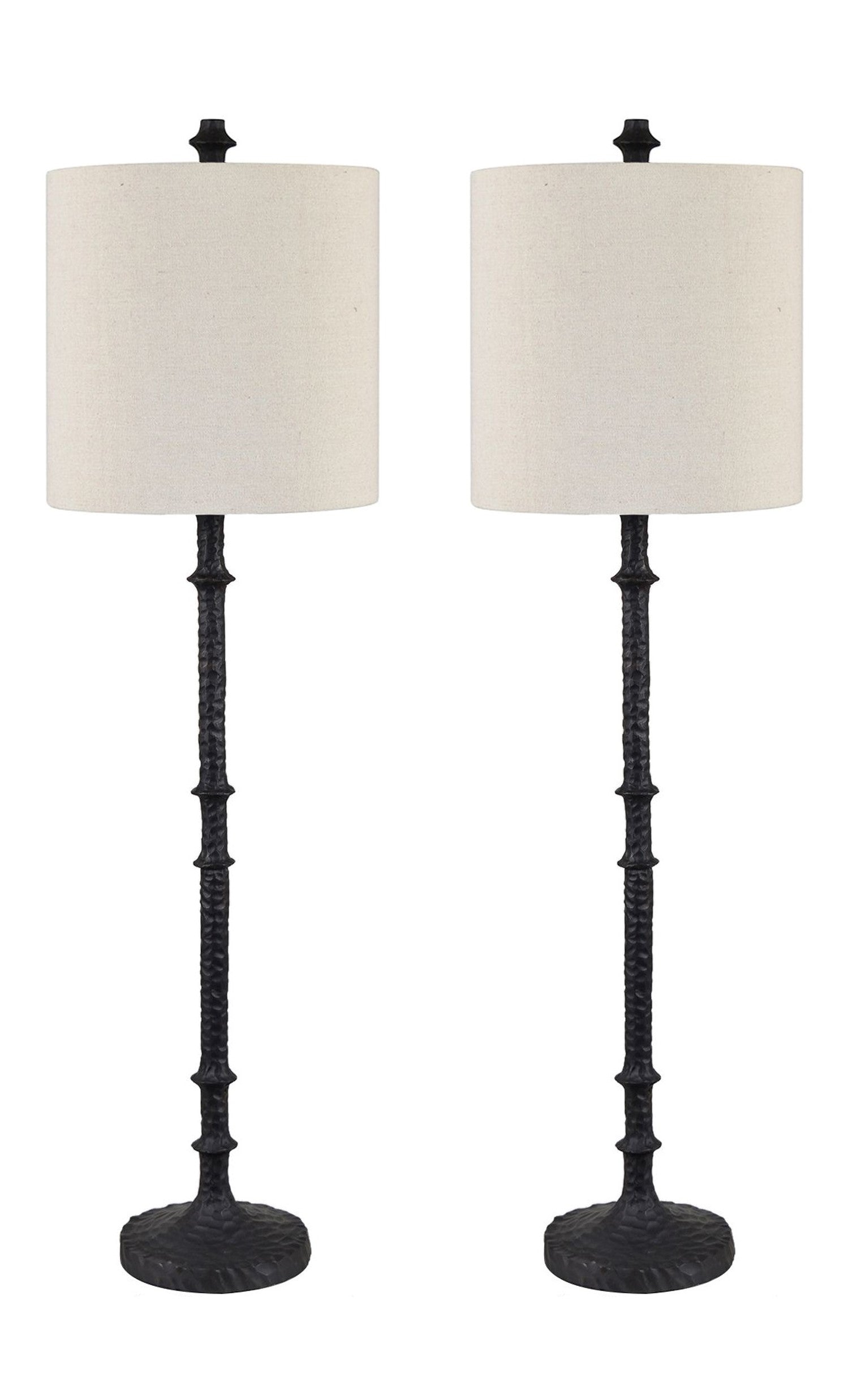 ivory cotton table lamp in a classic entryway setting