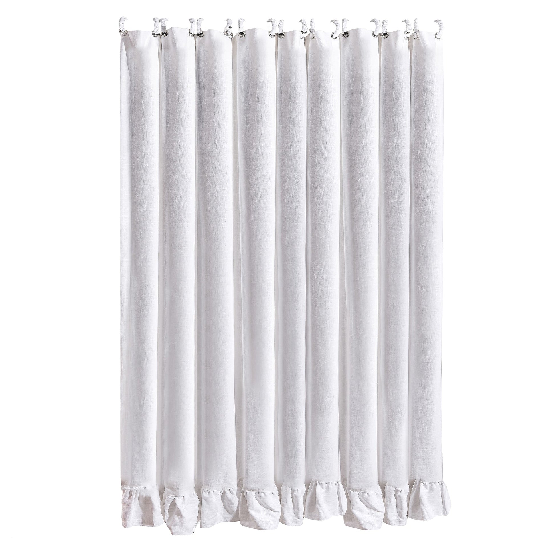 ivory solid wood curtain panel styled in a modern modern living room
