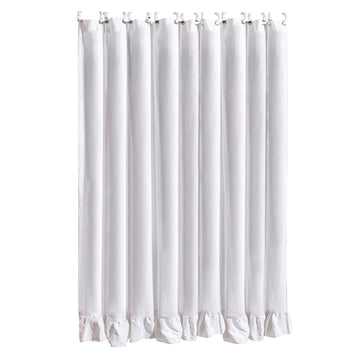 ivory solid wood curtain panel styled in a modern modern living room