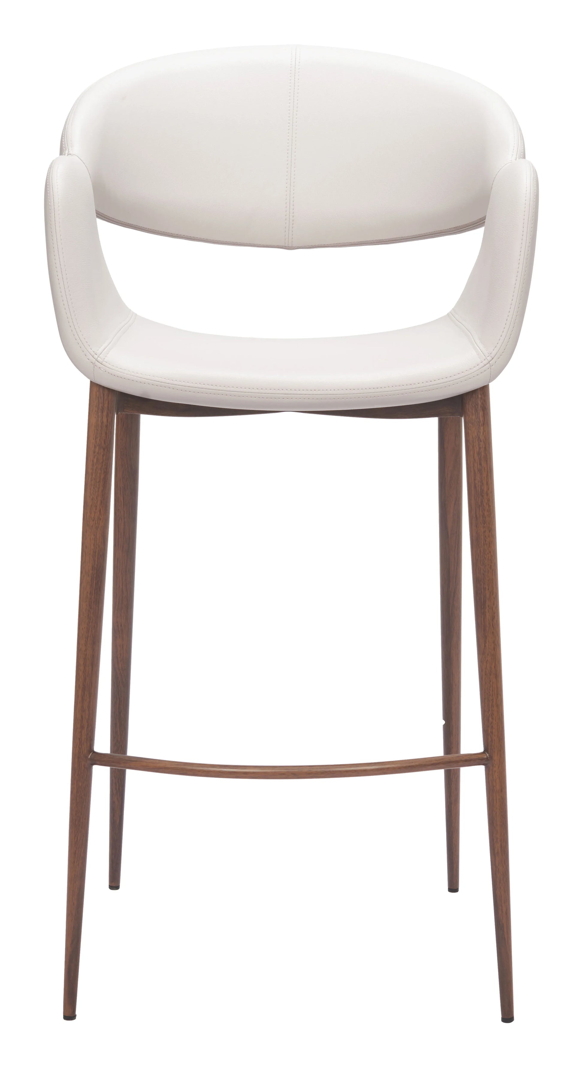 Limay Barstool Beige bar stool with wooden legs on a white background