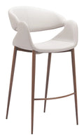 Limay Barstool Beige & Walnut legs on a white background