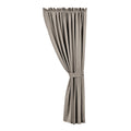 Beige curtain with a tie on a white background