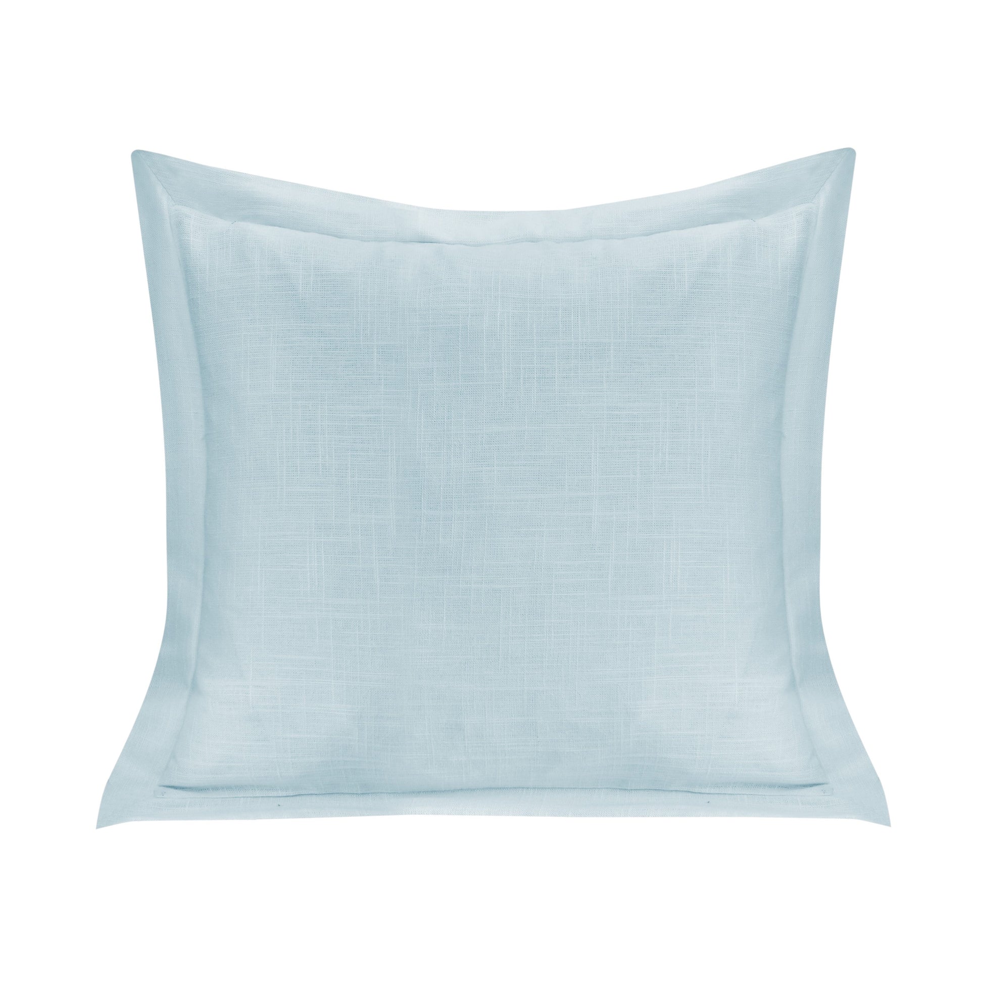 Light blue pillow on a white background