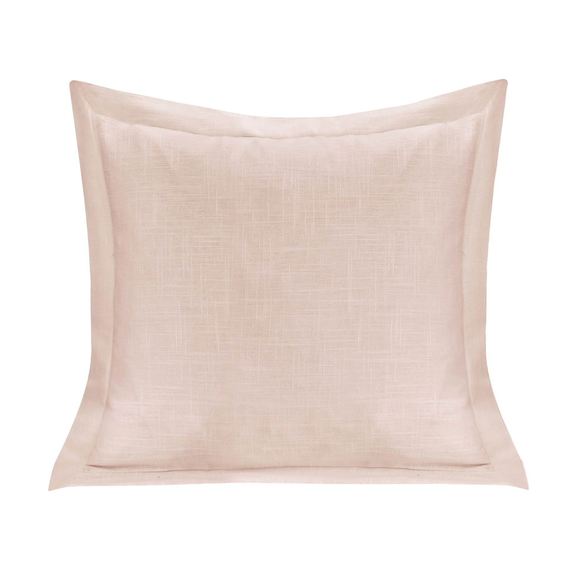 Blush pink pillow on a white background