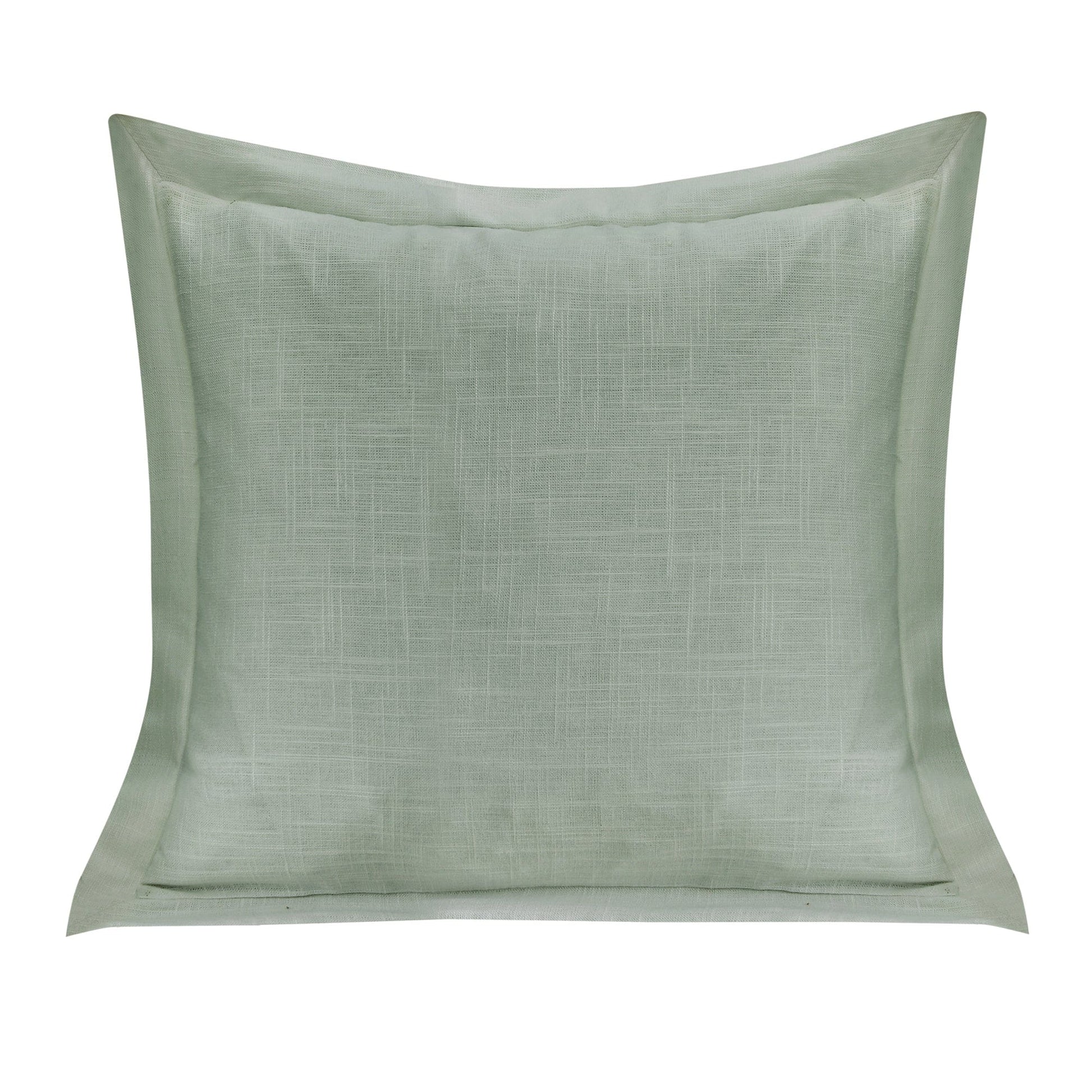 Green textured pillow on a white background